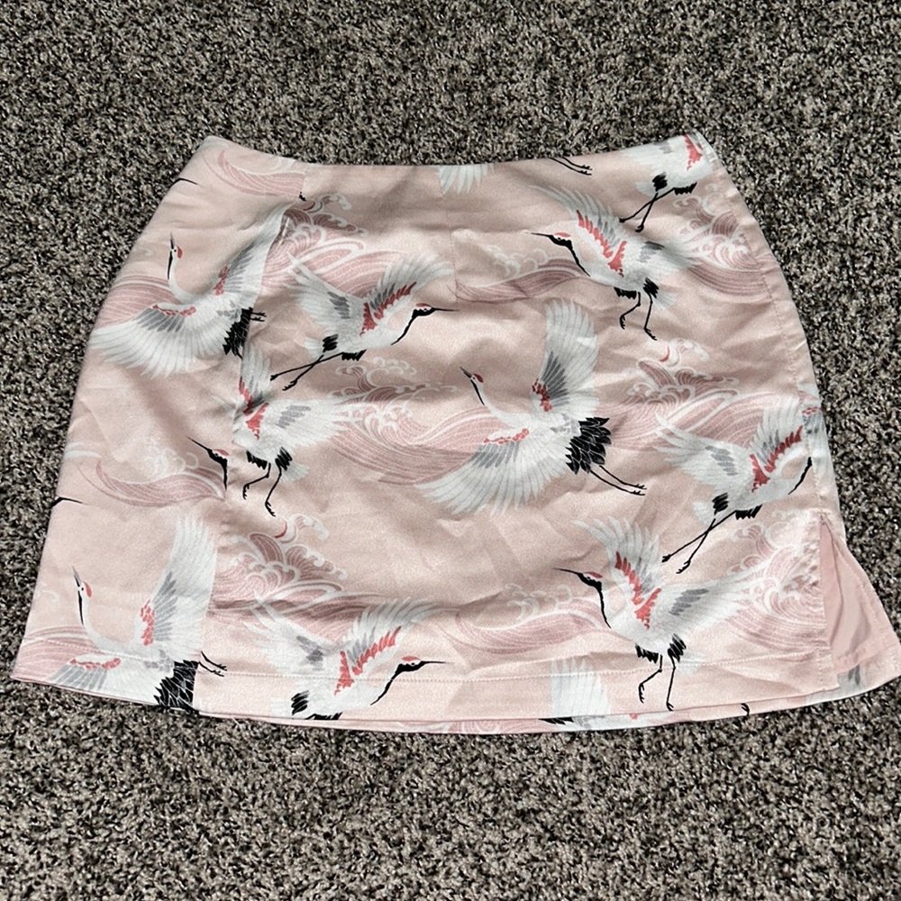 SOLD Pink Swan Mini Skirt